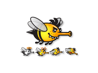 Shooter Bee Game Character Sprite Sheet Sidescroller Game Asset android game bee flappy flying game asset game character gamedev gui indie shooter sidescroller sprite sheet