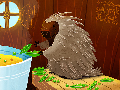 Porcupine and Peas Round 2 illustration peas photoshop porcupine