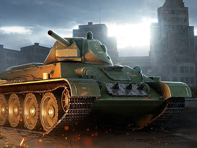 WoT 9.1 Louncher illustration 3d bloom city dark fire godrays illustration photoshop