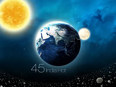 Hot India app earth illustration ios minimal moon sun weather