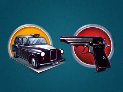 Noir set icon illustration noir object