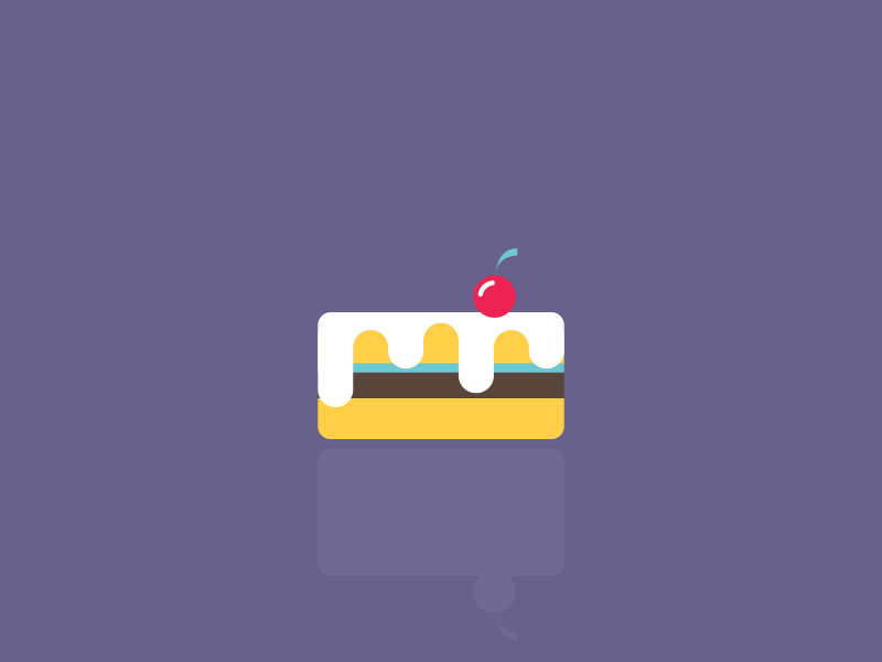 Cherry on the run animation cake cherry coffee gif illustration vector