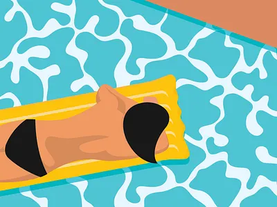 Poolside bikini illustration pool poolside summer sun sunday swim tan vacation water weekend