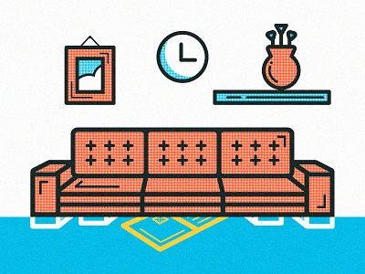 #SofaSelfie illustration room selfie sofa vector