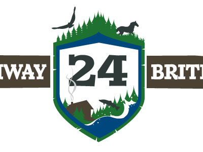 Fh24 Logo 24 bird cabin crest fish forest horse woods