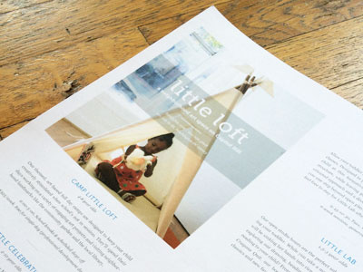 Little Loft Rack Card layout print rack card test typeography