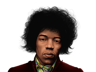 Jimi Hendrix digital drawing art detail digital drawing from sketch game game design illustration jimi hendrix portrait realism slot game