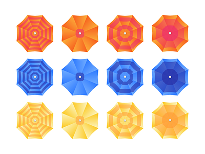 Parasols [WIP] beach bryn taylor design graphic graphic design icon illustration summer wip