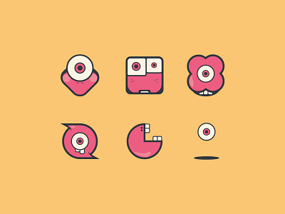 Lil' Monsters LLC. design eye flat fun icon little monster pink small