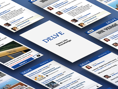 Delve/Wiser app array blue delve geometric ios knowledge mobile news perspective screens
