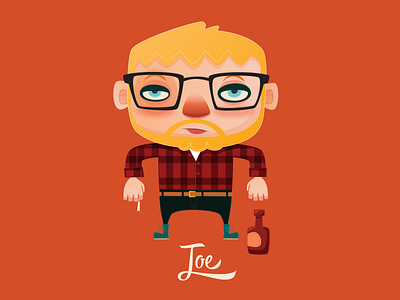 Joe character hipster illustration orthodox redneck retro vector