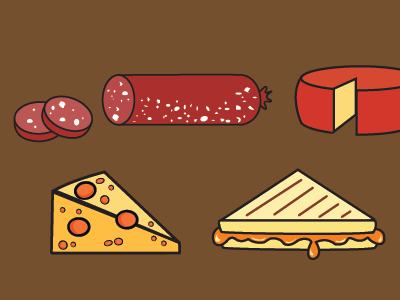 Cheese & Charcuterie flat design flatties graphic design icons illustration illustrator