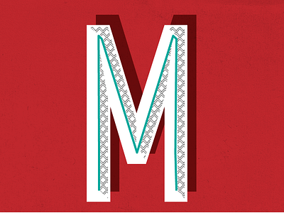 M Shot duke illustration letter lettering m pattern type typography vector