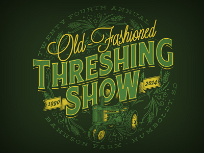 Threshing Show - Final ag bee farm john deere shirt threshing tractor type typography vintage wheat