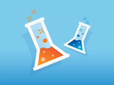 Experiment Icons blue experiment icons illustration lab orange test testtubes web