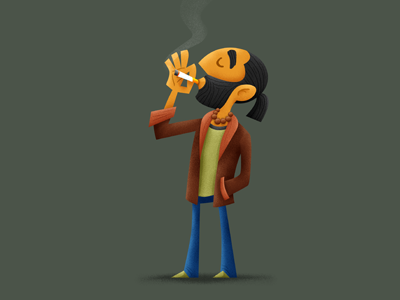 Smoking Zone - Creative Professional cartoon character illustration smoking