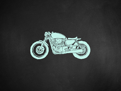 Deus V Twin Cafe Racer blackboard caferacer deus illustration