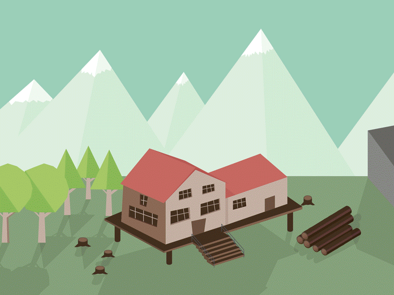 a quick process gif autumn gif illustration mountains process process gif snow snowy trees