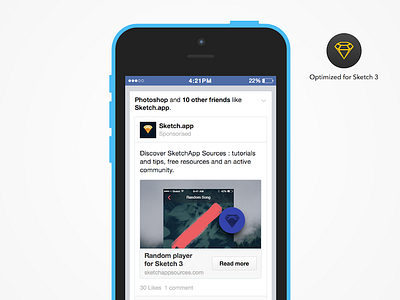 [Freebie] Sponsorised Facebook advertising (iOS) ads facebook freebie ios sketch 3 sketch app sponsorised