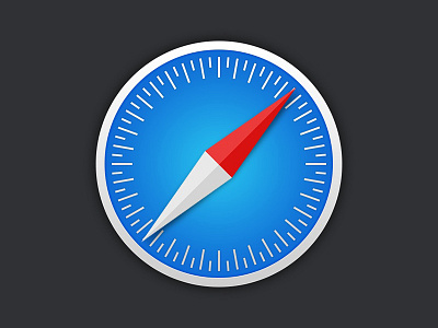 Yosemite Style Safari App Icon app flat icon illustrator photoshop safari skeuomorphic tutorial ui