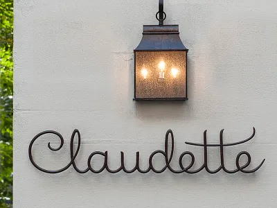 Claudette design french lettering restaurant script