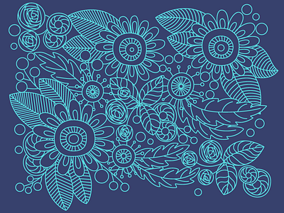 Floral pattern | work in progress flowers illustration lineart pattern vector