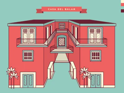 Casa Del Balam architecture balam casa del hotel illustration mexico