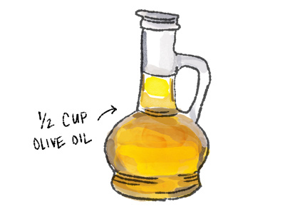 Oliveoil cooking food illustration