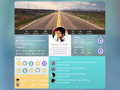 Profile Page Design badges interface leaderboard profile profile page tags ui user interface ux web design website