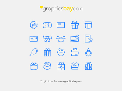 20 Gift Icons - Freebie ai icons free icons gift icons icons psd icons vector icons