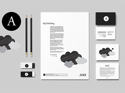 Addi branding cloud graphic identity monocrome