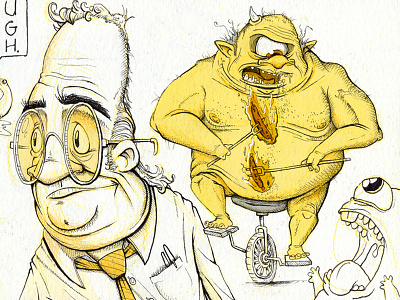 Sketchbook Page cyclops guy hotdog illustration man monster sketch sketchbook