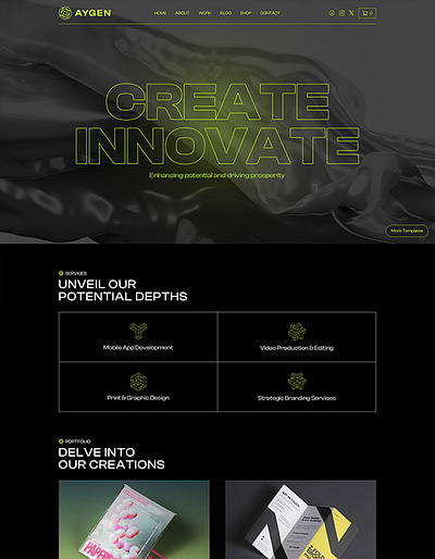 Aygen - Portfolio & Agency Website Template dark webflow template template portfolio