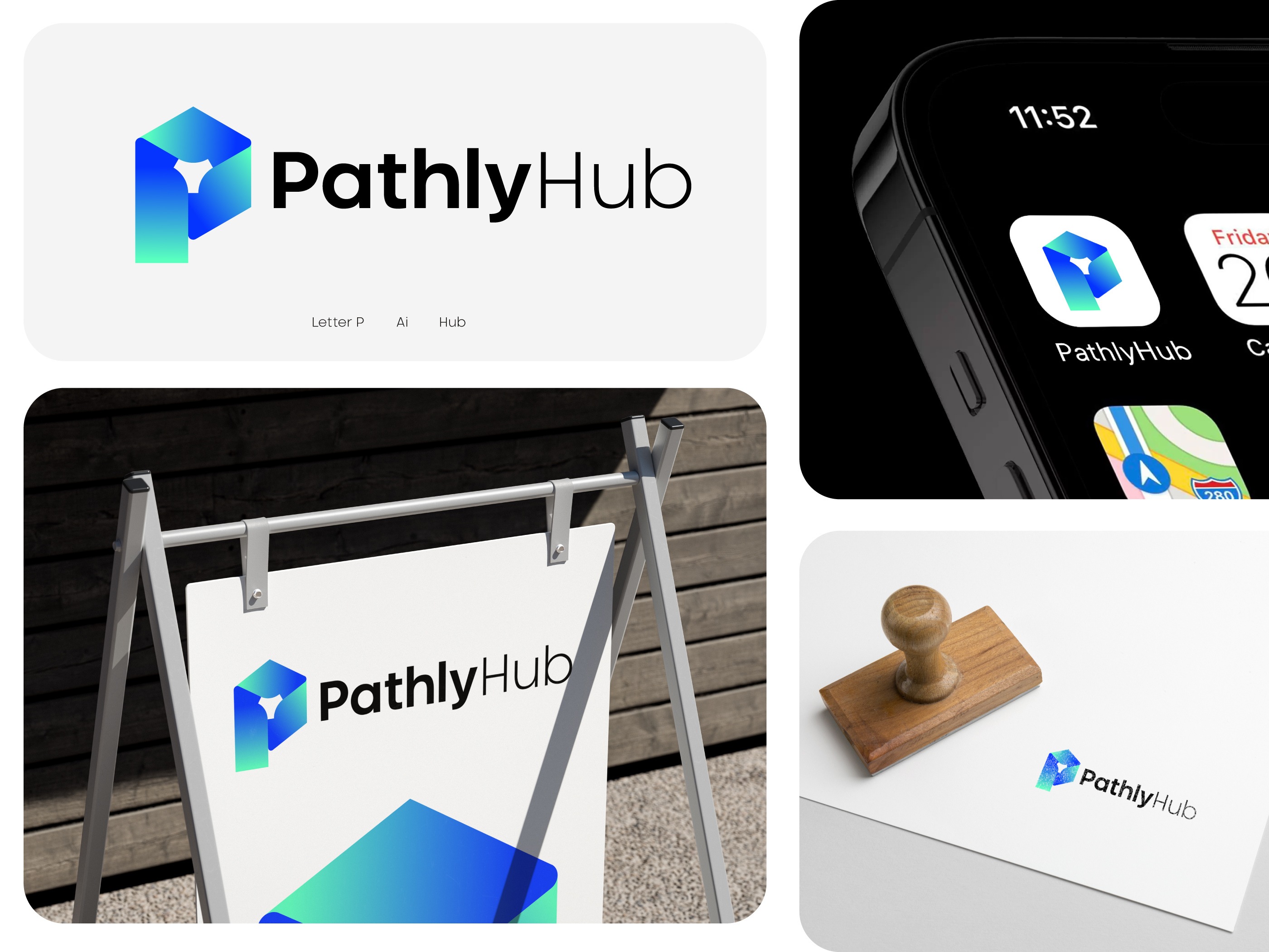 Ai Hub Logo ai brand brand identity branding hub icon identity logo logo design logo designer logo mark logodesign logos logotype mark modern p letter logo p logo symbol vector