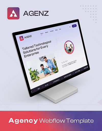 Agennz - Portfolio & Agency Website Template agency webflow template creative design saas webflow template ui ux webflow template