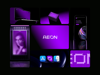 Aeon — DaaS Startup ai bento brand branding daas design gradient grid iconic logofolio logomark macos purple startup studio symbol timeless ui web page wordmark