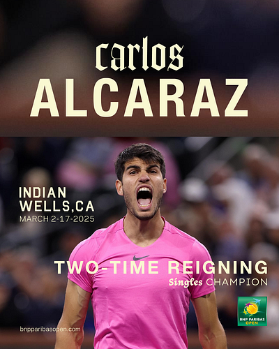 Carlos Alcaraz, Indian Wells design tennis type