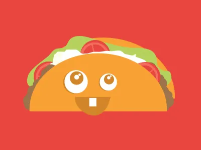 Happy Taco flat food happy illustration taco yay