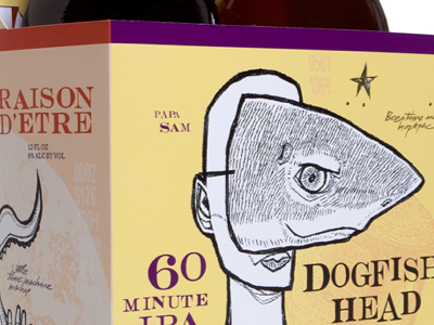 0008 dogfish head alcohol beer branding dogfish illustration packaging shark