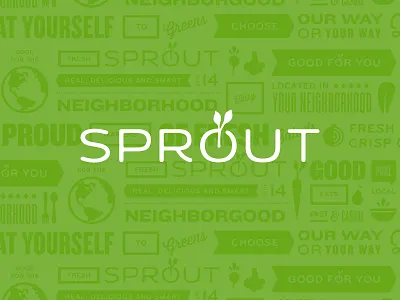 Sprout Logo banner broccoli carrot earth fork green icons logo pattern plant salads