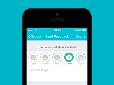 GoBank Feedback emoticons feedback gobank ui