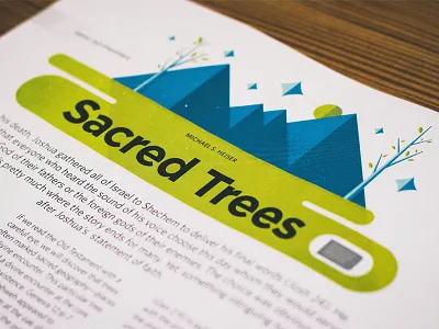 Sacred Trees - Magazine Article article bible color illustration layout logos bible software magazine print scripture shadow typography verse