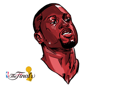 Dwyane Wade basketball dribble dwyane wade heat illustration league nba nba finals portrait wade