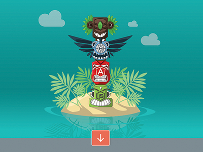 Internal Project - sneak peak balderdash island landing page preview totem pole turquoise website header