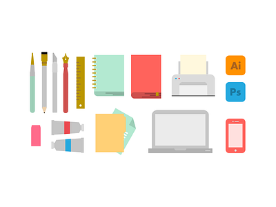 Resume Icons pt. 1 adobe cs brush design icon iphone 5c macbook pro notebook pencil print resume