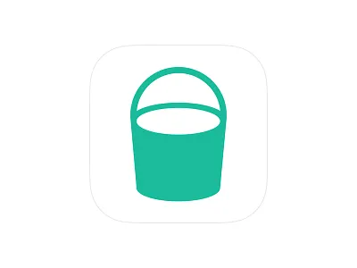 Bucket app bucket design flat green icon illustration ios iphone white