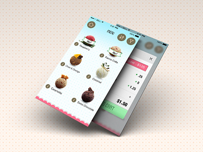 Ice Cream Order dessert food fun ios mobile order ui