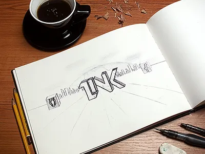 LinkGames Logo Design Sketch drawing icon identity linkgames logo paper pencil rough sketch