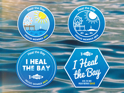 CMI - heal the bay aquatic branding campaign heal the bay illustration nautical ocean stickers waves