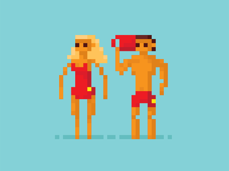 Baywatch animation baywatch character design gif movie pixel art summer